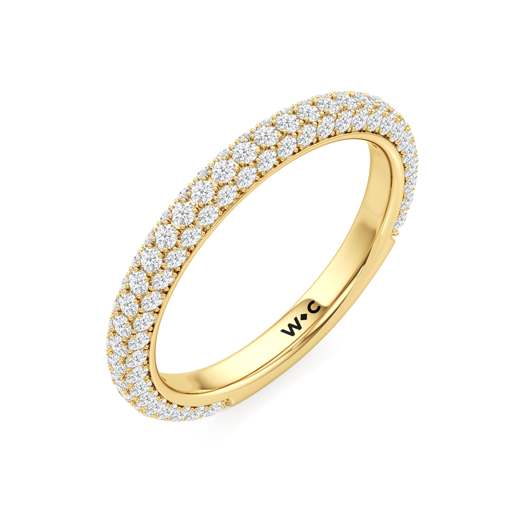 The Windsor Low-Profile Wedding Band with 18KT Yellow Gold Cut Diamond in 14KT Yellow Gold view 6
