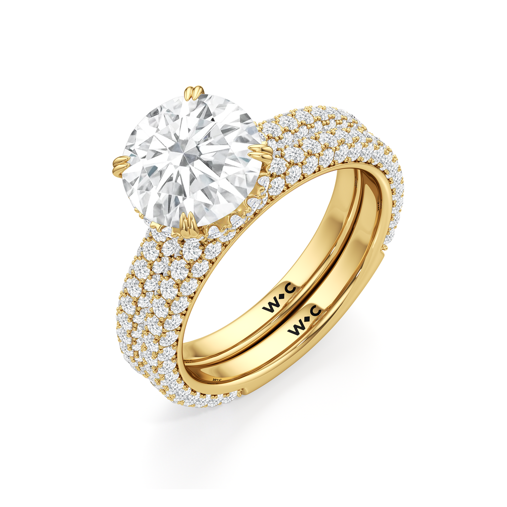 The Windsor Low-Profile Wedding Band with 18KT Yellow Gold Cut Diamond in 14KT Yellow Gold view 7
