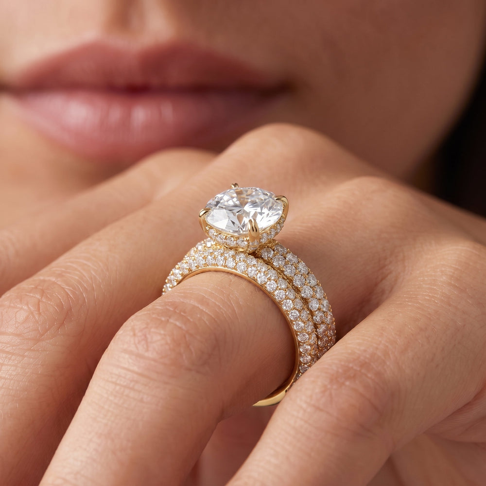 The Windsor Low-Profile Wedding Band with 18KT Rose Gold Cut Diamond in 14KT Rose Gold view 4
