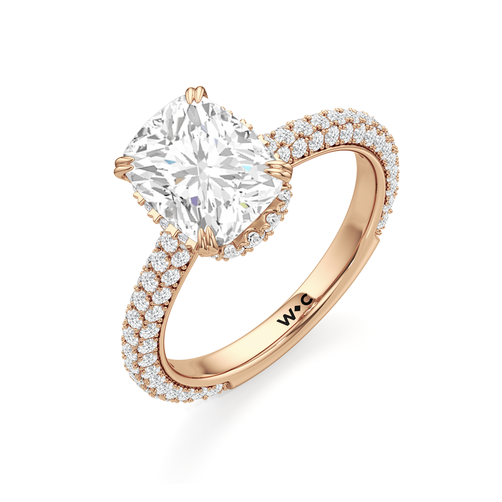 Elongated Cushion Cut The Windsor Low-Profile Ring with Lab Grown Diamond in 14KT Rose Gold view 6
