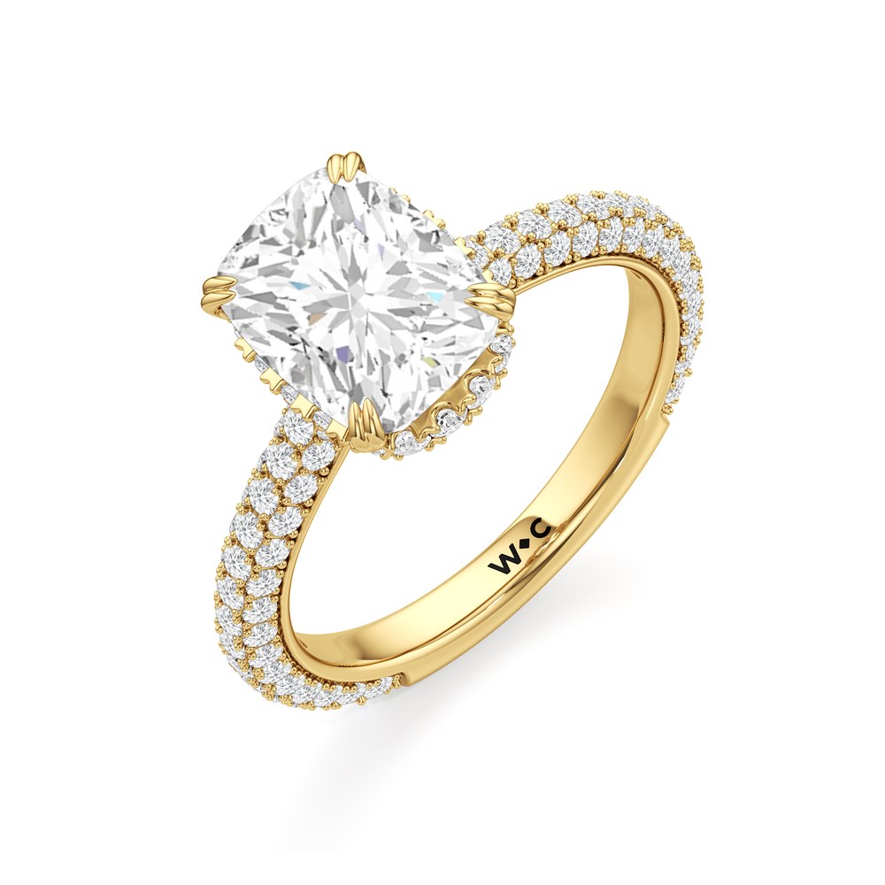 Elongated Cushion Cut The Windsor Low-Profile Ring with Lab Grown Diamond in 14KT Yellow Gold view 6
