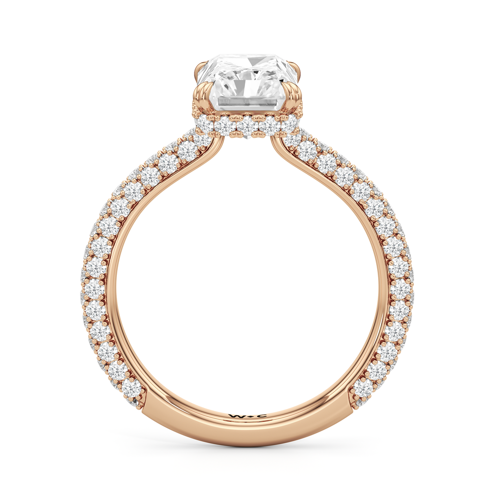The Windsor Low-Profile Ring with Radiant Cut Diamond in 14KT Rose Gold view 5
