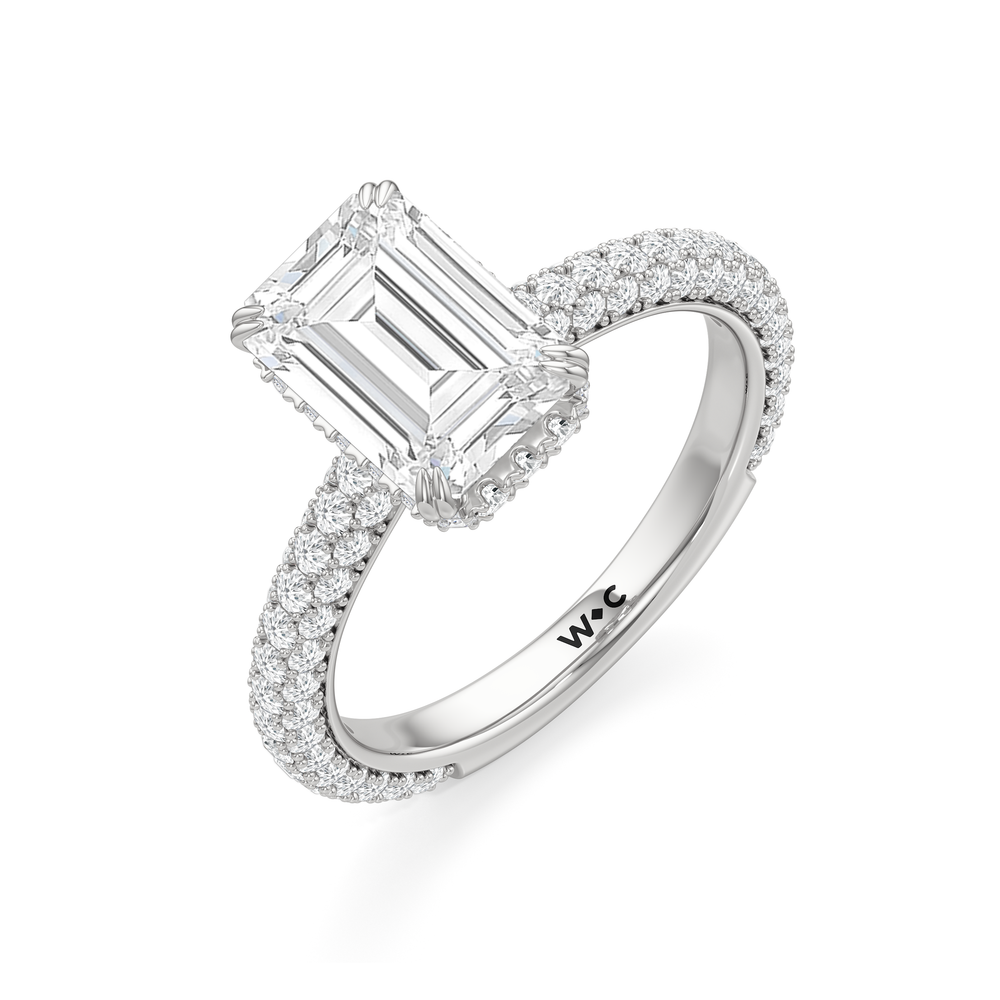 Emerald Cut The Windsor Low-Profile Ring with Lab Grown Diamond in 14KT Platinum view 6
