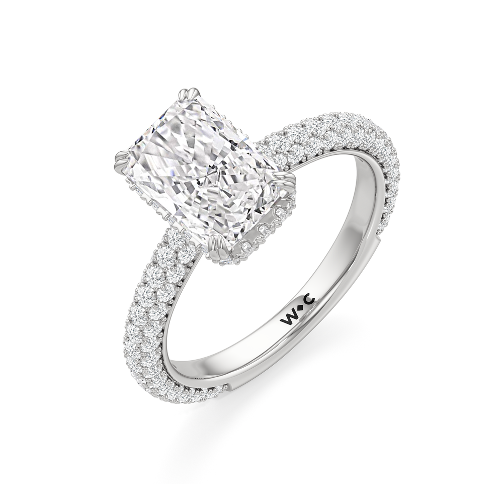 The Windsor Low-Profile Ring with Radiant Cut Diamond in 14KT Platinum view 6
