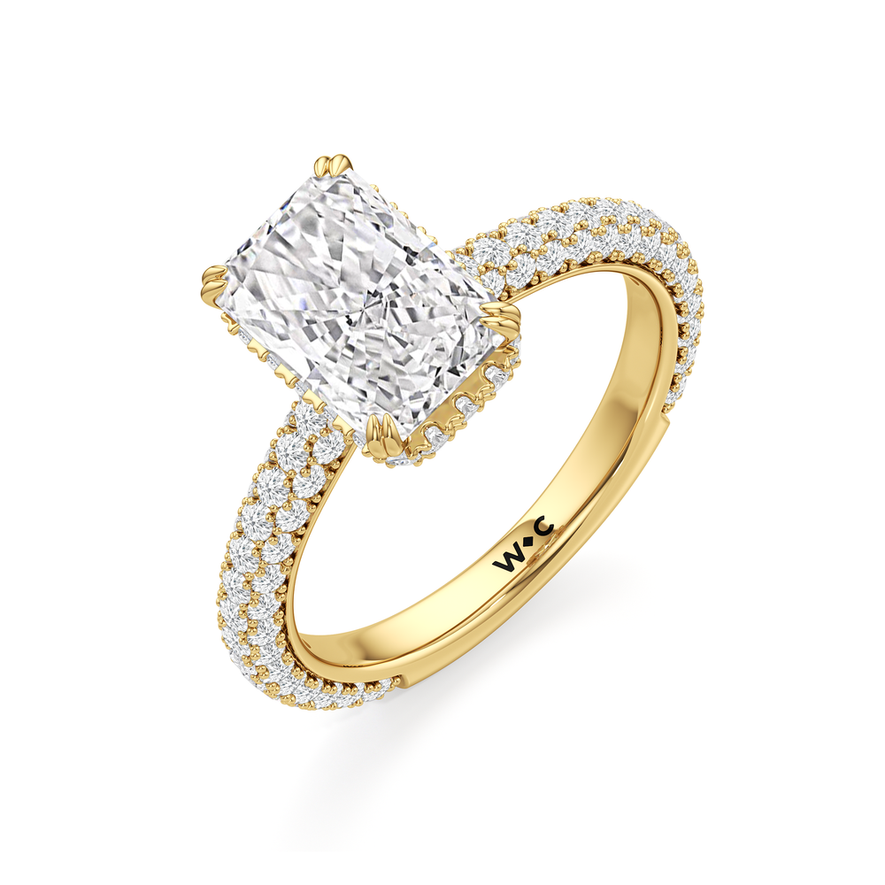 The Windsor Low-Profile Ring with Radiant Cut Diamond in 14KT Yellow Gold view 6
