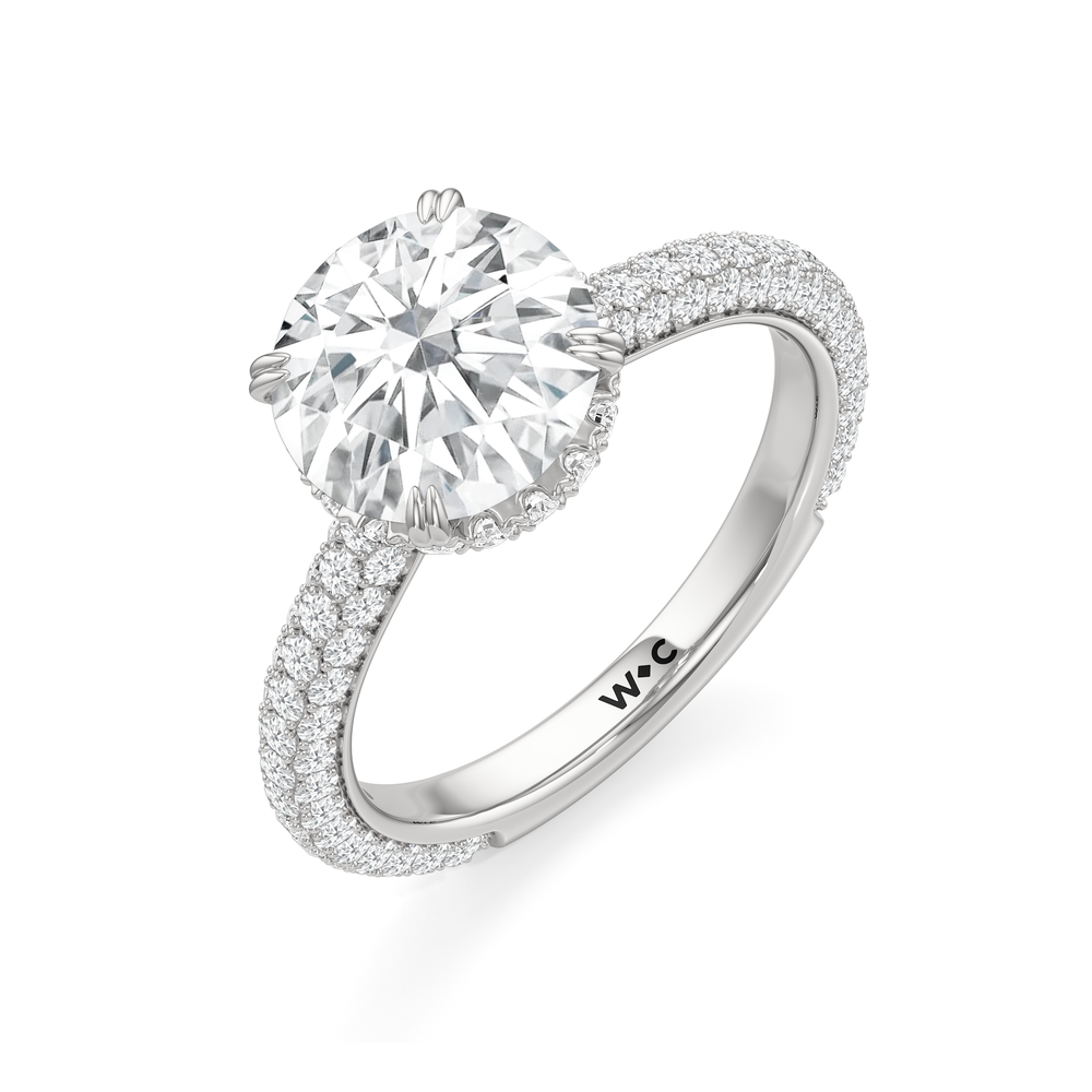 Round Cut The Windsor Low-Profile Ring with Lab Grown Diamond in 14KT Platinum view 6
