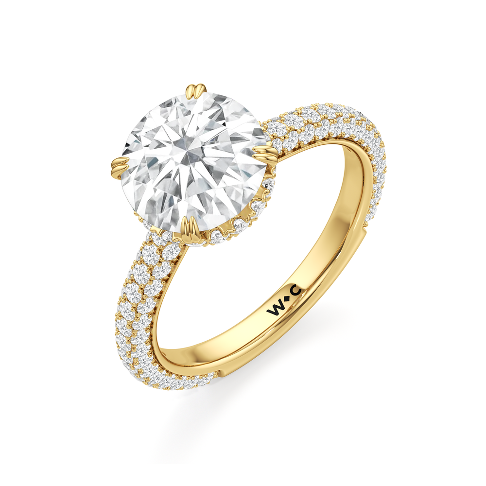 Round Cut The Windsor Low-Profile Ring with Lab Grown Diamond in 14KT Yellow Gold view 6
