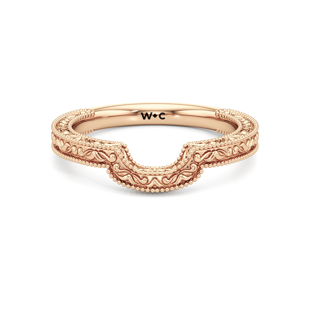 The Seraphine Heart Low-Profile Wedding Band with 18KT Rose Gold Cut Diamond in 14KT Rose Gold view 2
