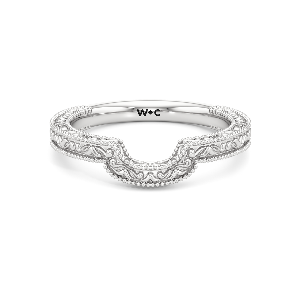 The Seraphine Heart Low-Profile Wedding Band with Platinum Cut Diamond in 14KT Platinum view 2
