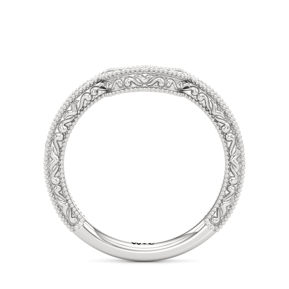 The Seraphine Heart Low-Profile Wedding Band with Platinum Cut Diamond in 14KT Platinum view 5
