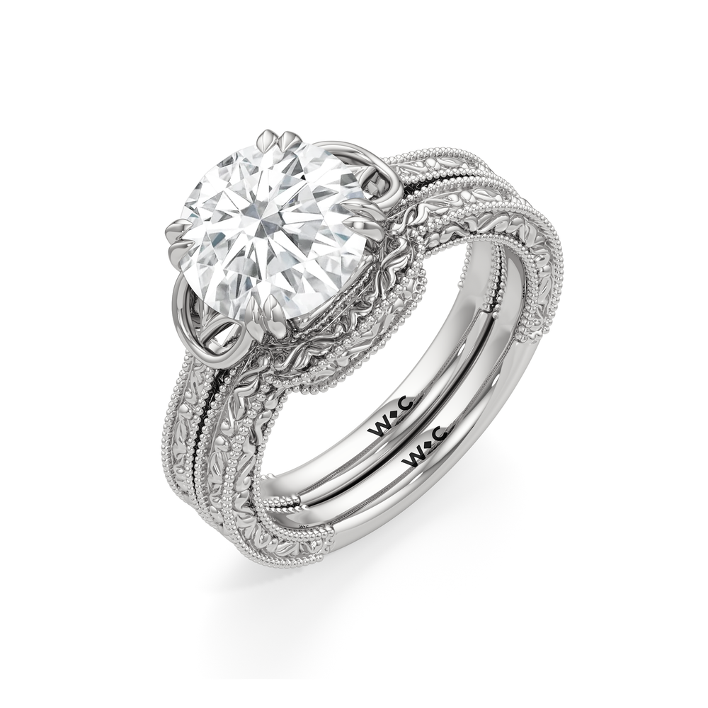 The Seraphine Heart Low-Profile Wedding Band with Platinum Cut Diamond in 14KT Platinum view 7
