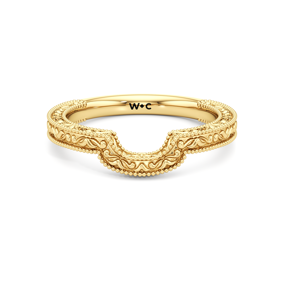 The Seraphine Heart Low-Profile Wedding Band with 18KT Yellow Gold Cut Diamond in 14KT Yellow Gold view 2
