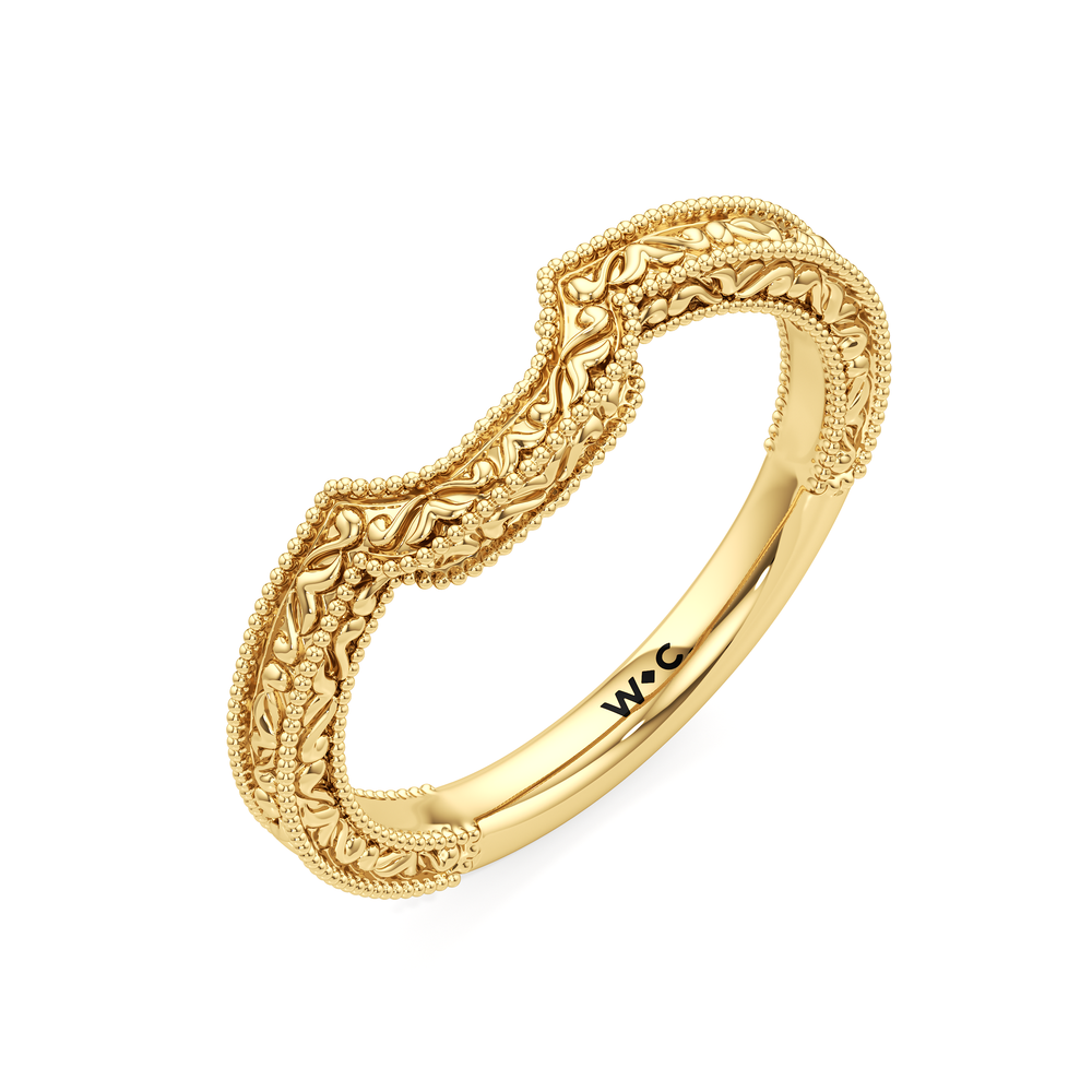 The Seraphine Heart Low-Profile Wedding Band with 18KT Yellow Gold Cut Diamond in 14KT Yellow Gold view 6
