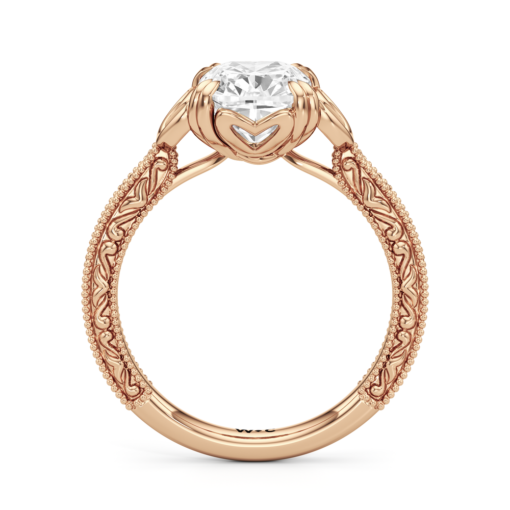 Elongated Cushion Cut The Seraphine Heart Low-Profile Ring with Lab Grown Diamond in 14KT Rose Gold view 5
