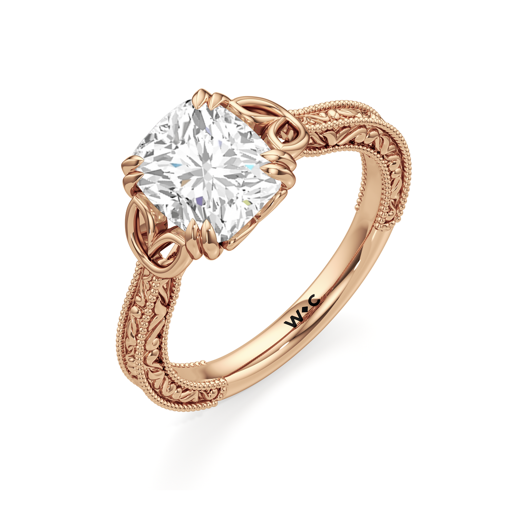 Elongated Cushion Cut The Seraphine Heart Low-Profile Ring with Lab Grown Diamond in 14KT Rose Gold view 6
