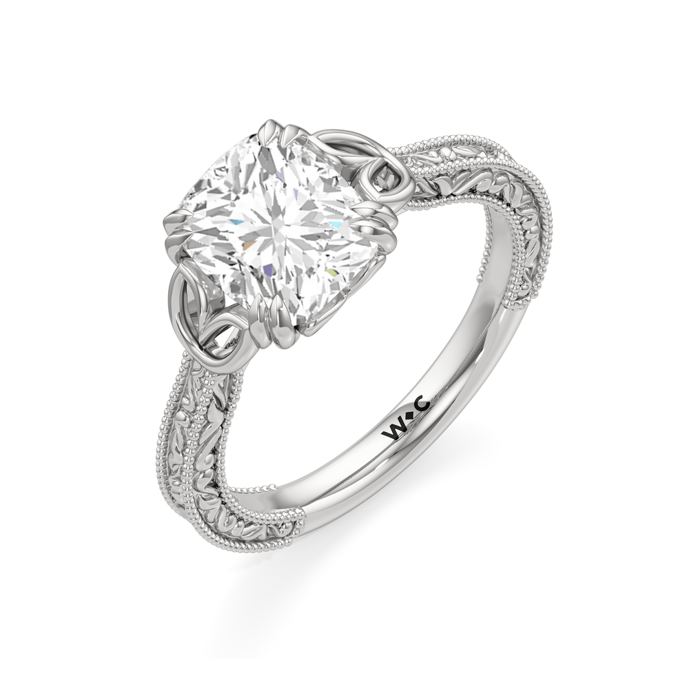 Elongated Cushion Cut The Seraphine Heart Low-Profile Ring with Lab Grown Diamond in 14KT Platinum view 6
