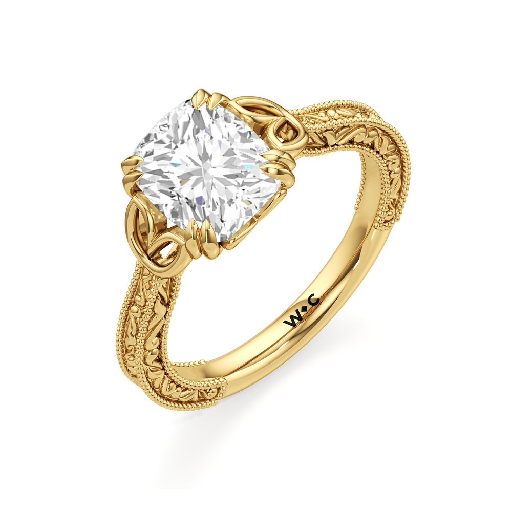 Elongated Cushion Cut The Seraphine Heart Low-Profile Ring with Lab Grown Diamond in 14KT Yellow Gold view 6
