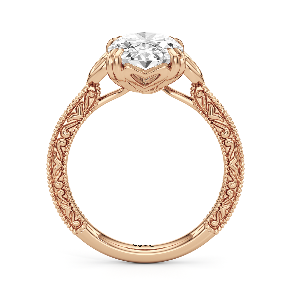 Oval Cut The Seraphine Heart Low-Profile Ring with Lab Grown Diamond in 14KT Rose Gold view 5
