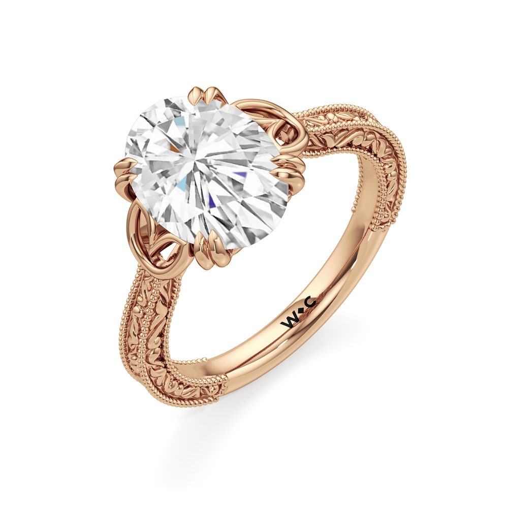 Oval Cut The Seraphine Heart Low-Profile Ring with Lab Grown Diamond in 14KT Rose Gold view 6

