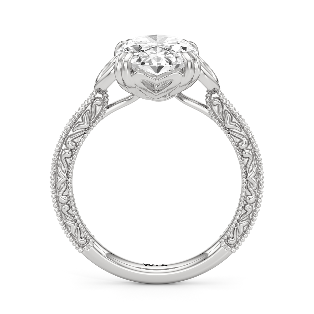 Oval Cut The Seraphine Heart Low-Profile Ring with Lab Grown Diamond in 14KT Platinum view 5
