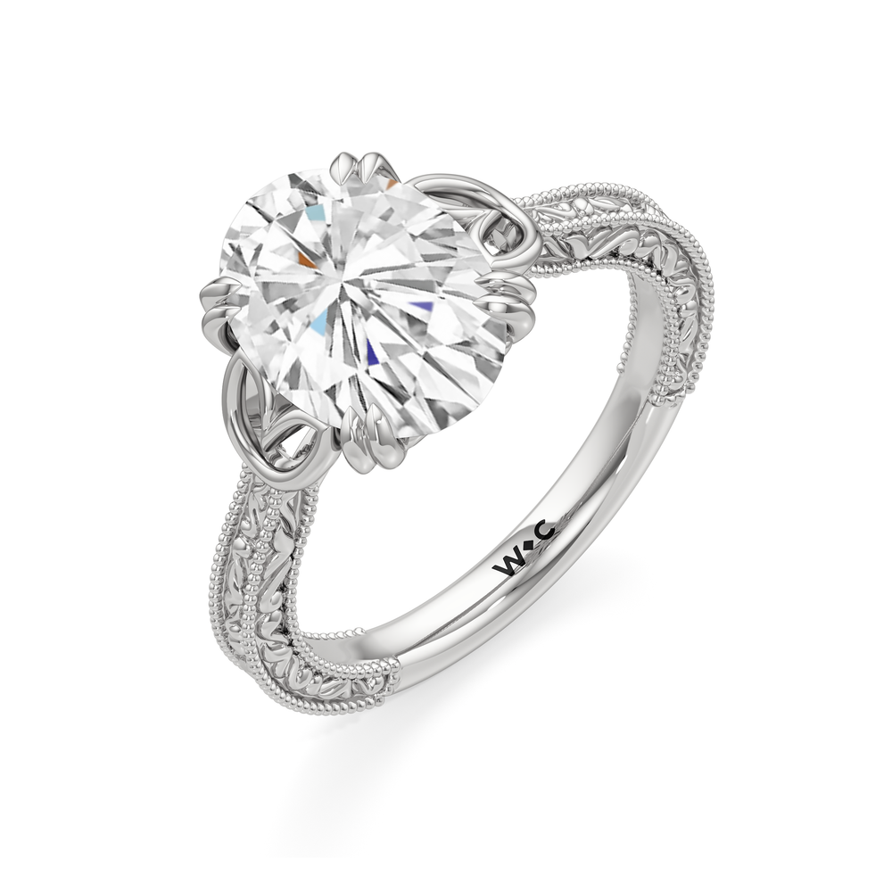 Oval Cut The Seraphine Heart Low-Profile Ring with Lab Grown Diamond in 14KT Platinum view 6
