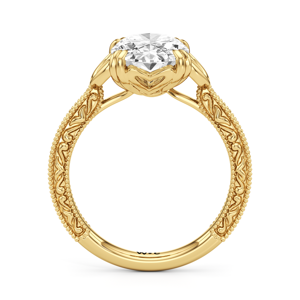 Oval Cut The Seraphine Heart Low-Profile Ring with Lab Grown Diamond in 14KT Yellow Gold view 5
