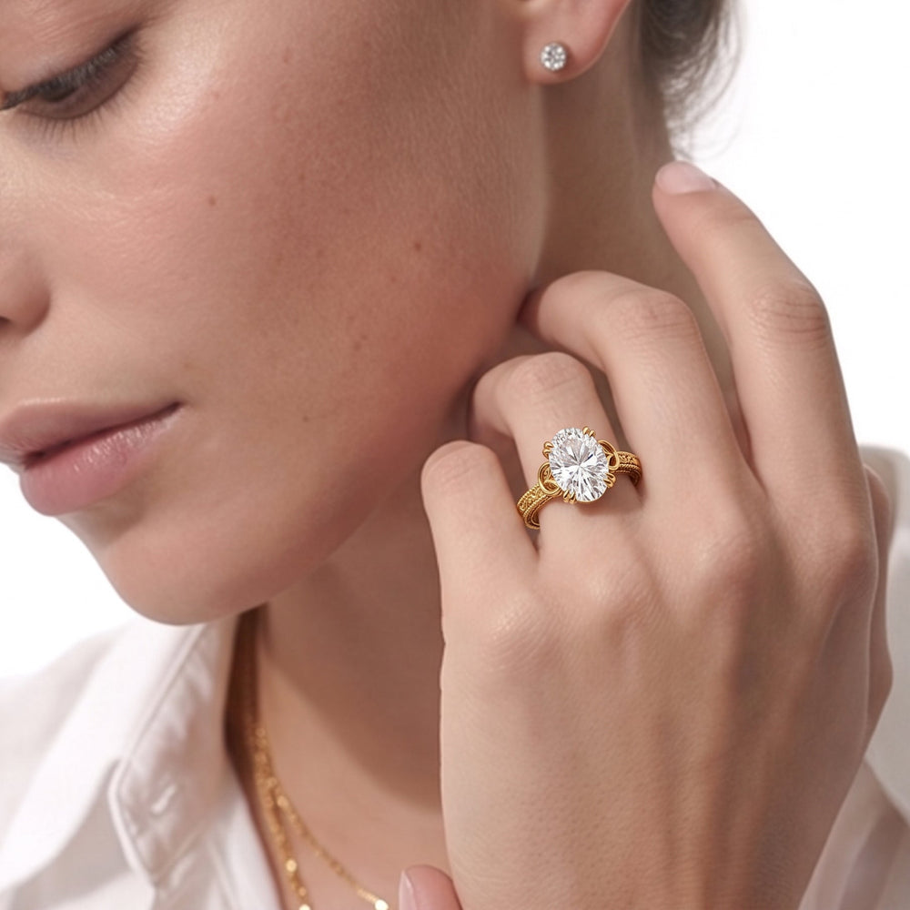 Round Cut The Seraphine Heart Low-Profile Ring with Lab Grown Diamond in 14KT Platinum view 4
