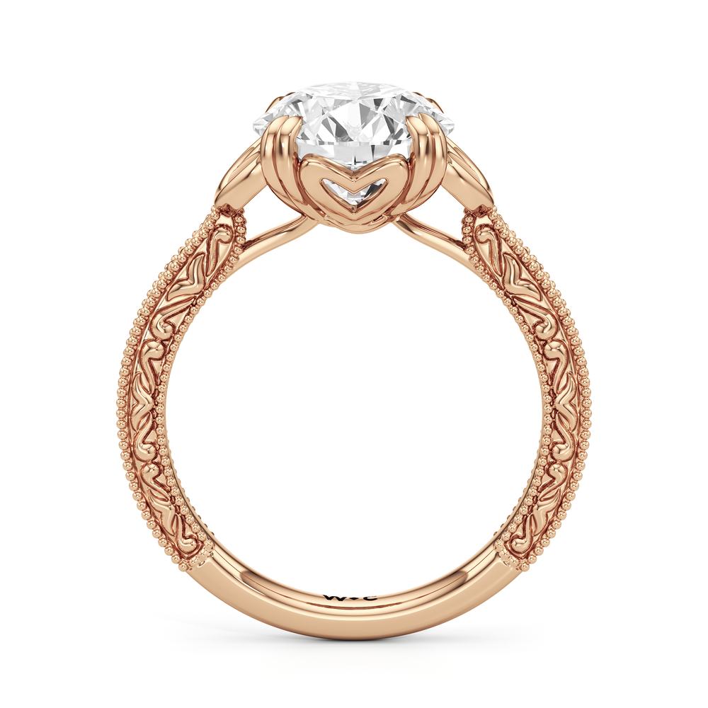Round Cut The Seraphine Heart Low-Profile Ring with Lab Grown Diamond in 14KT Rose Gold view 5
