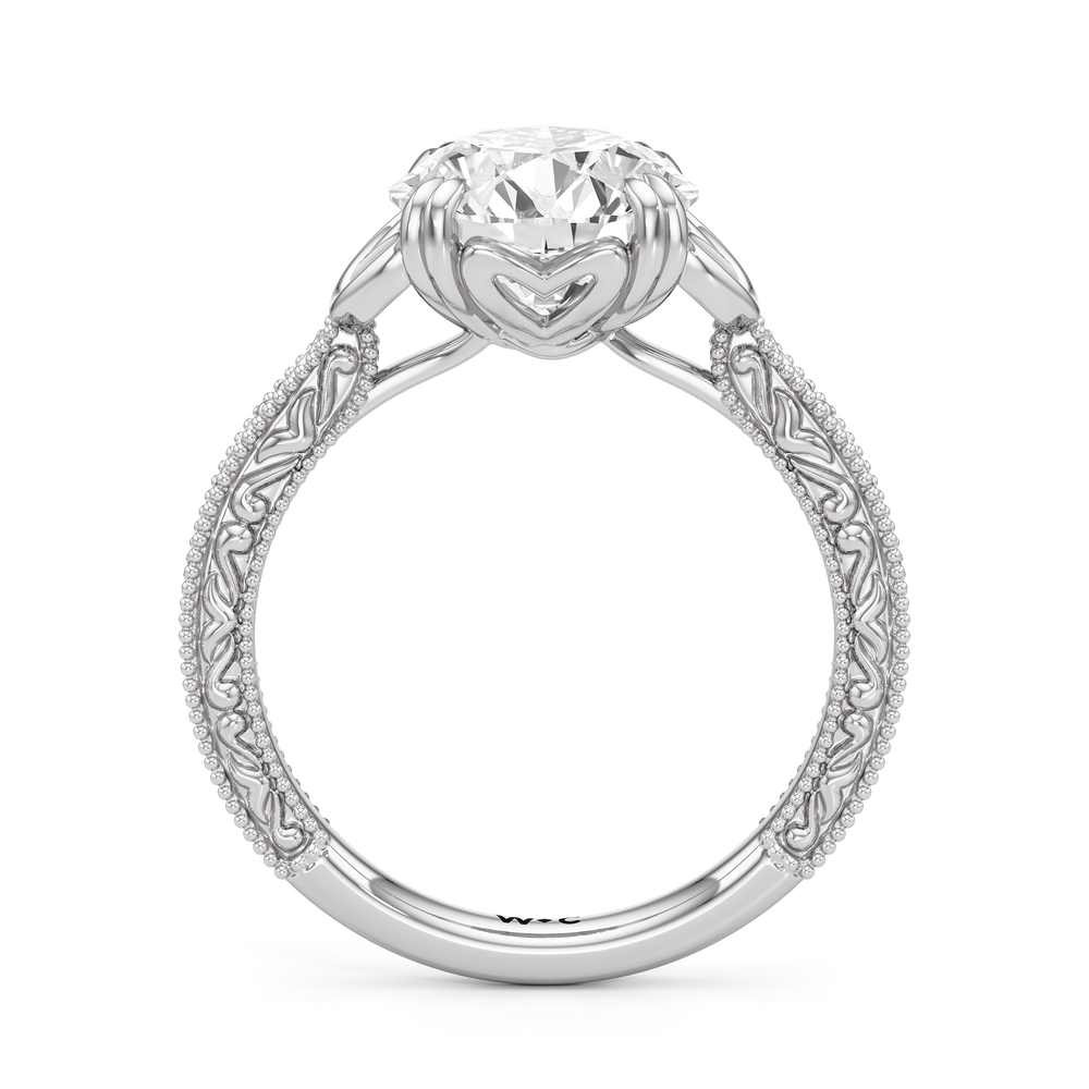 Round Cut The Seraphine Heart Low-Profile Ring with Lab Grown Diamond in 14KT Platinum view 5
