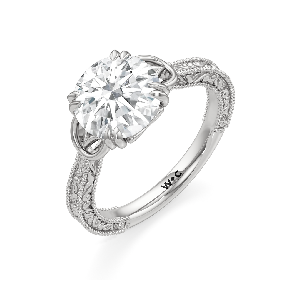 Round Cut The Seraphine Heart Low-Profile Ring with Lab Grown Diamond in 14KT Platinum view 6
