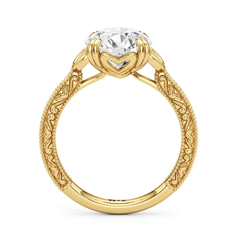 Round Cut The Seraphine Heart Low-Profile Ring with Lab Grown Diamond in 14KT Yellow Gold view 5
