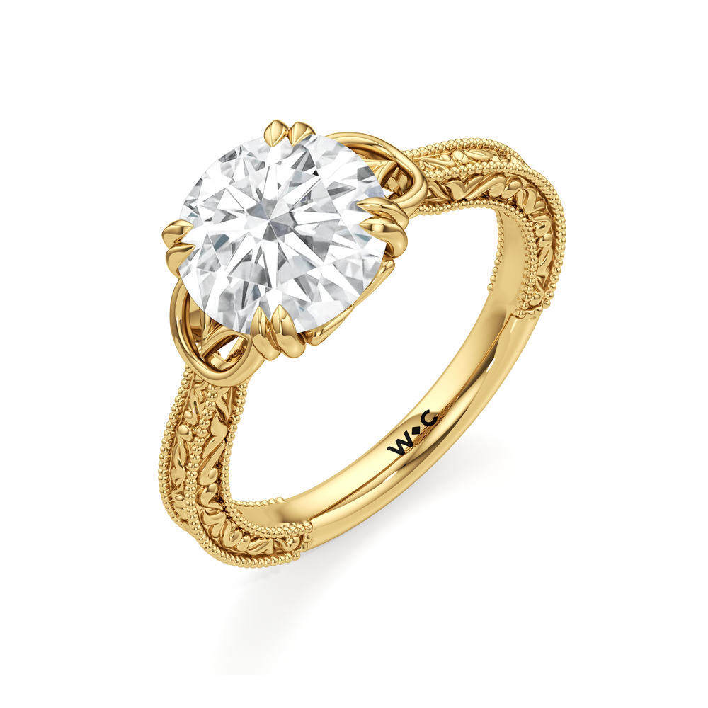 Round Cut The Seraphine Heart Low-Profile Ring with Lab Grown Diamond in 14KT Yellow Gold view 6

