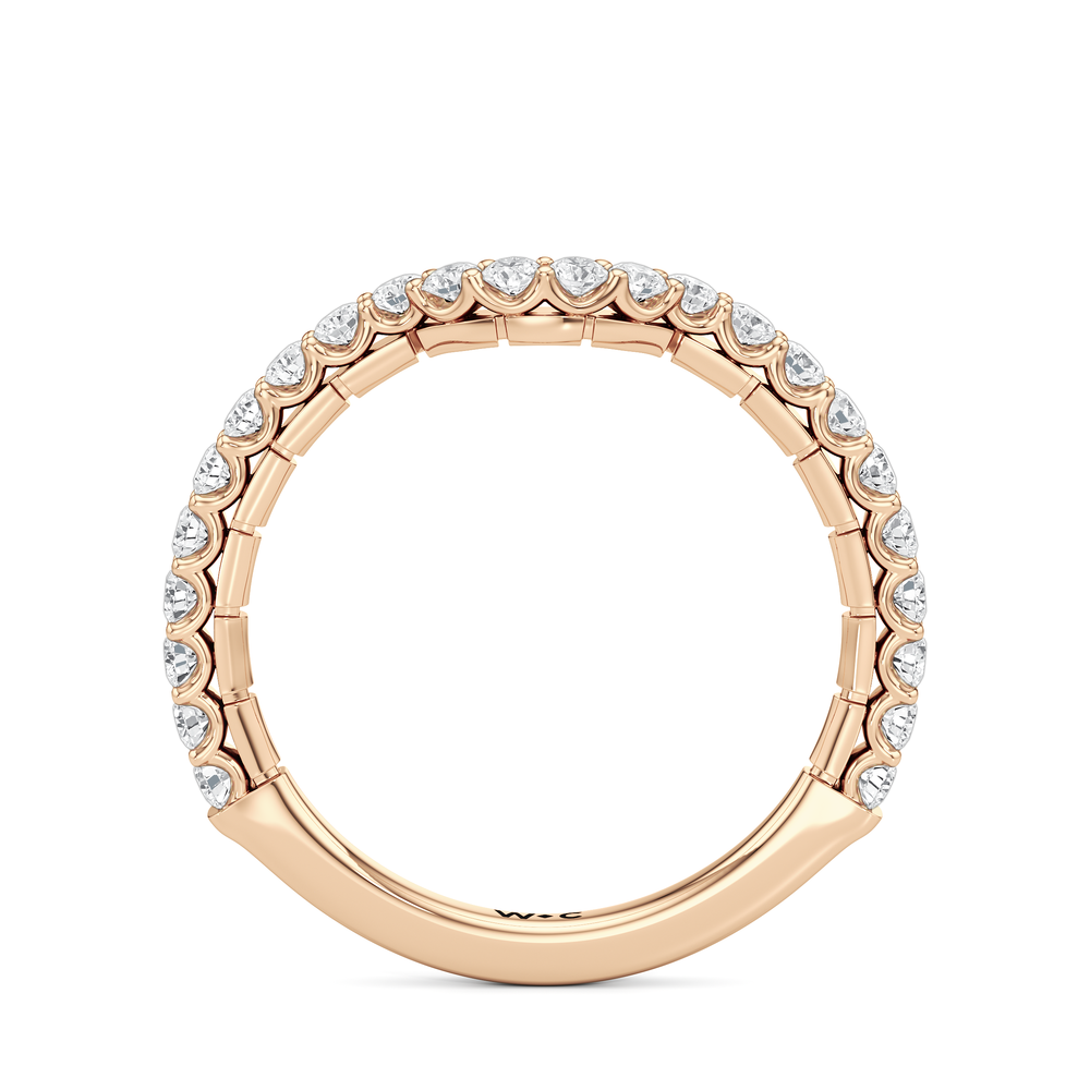 The Plume Diamond Wedding Band with 18KT Rose Gold Cut Diamond in 14KT Rose Gold view 4
