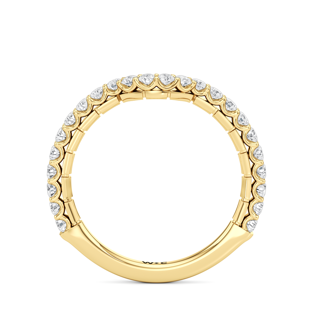 The Plume Diamond Wedding Band with 18KT Yellow Gold Cut Diamond in 14KT Yellow Gold view 4
