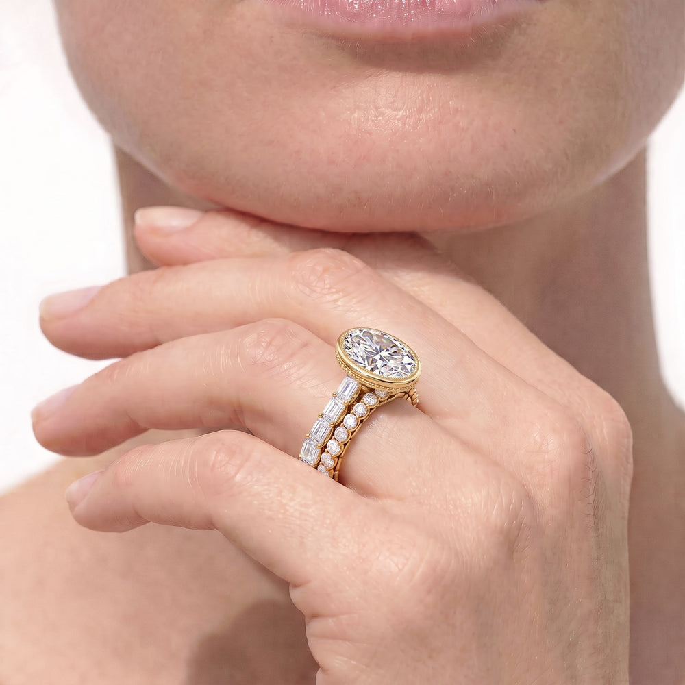 The Plume Diamond Wedding Band with 18KT White & Rose Gold Cut Diamond in 14KT White & Rose Gold view 3
