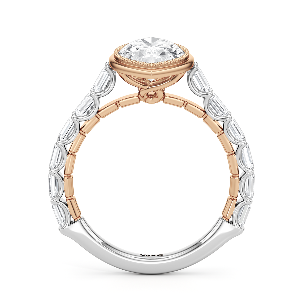 Marquise Cut The Ribbon Ring with Lab Grown Diamond in 14KT White & Rose Gold view 5
