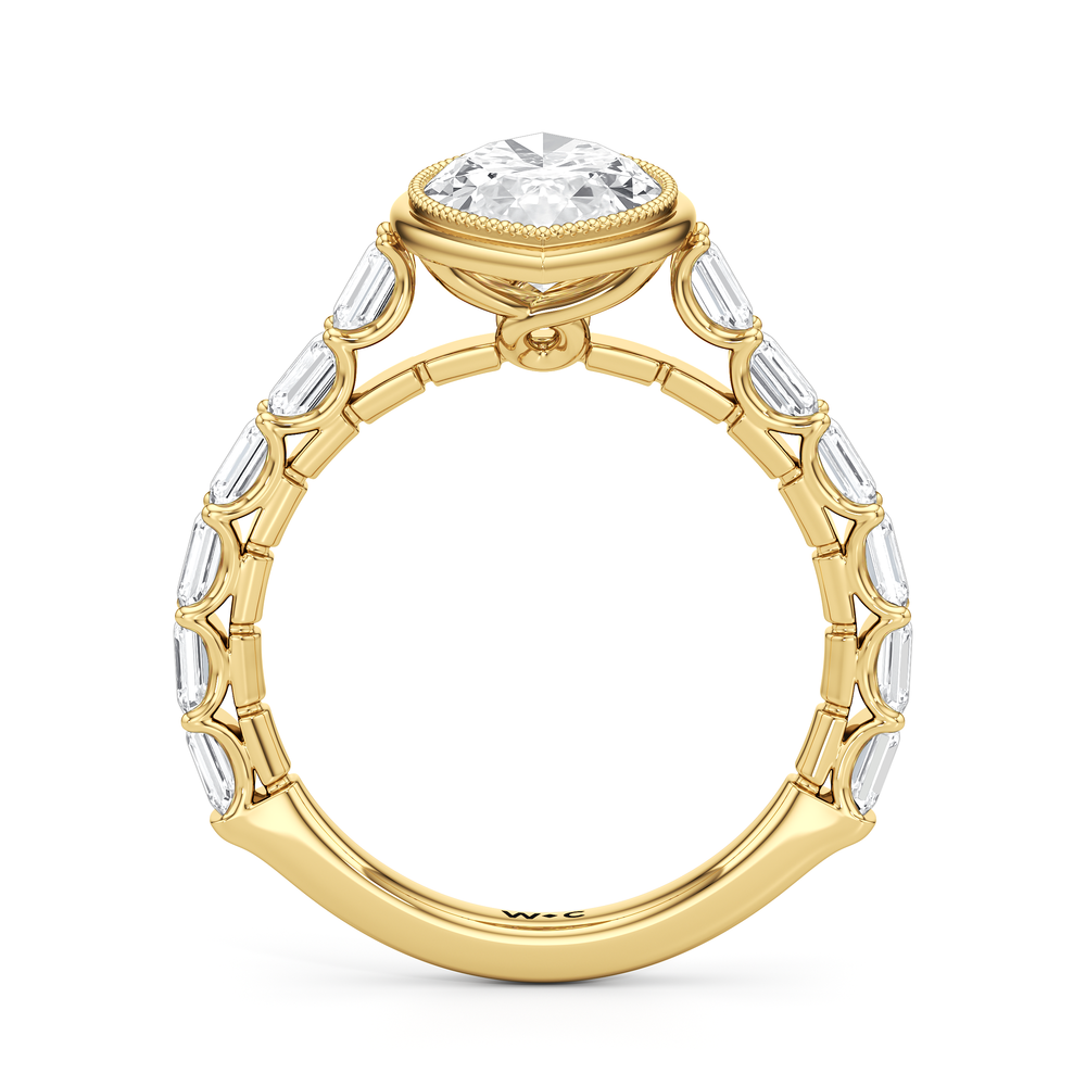 Marquise Cut The Ribbon Ring with Lab Grown Diamond in 14KT Yellow Gold view 5
