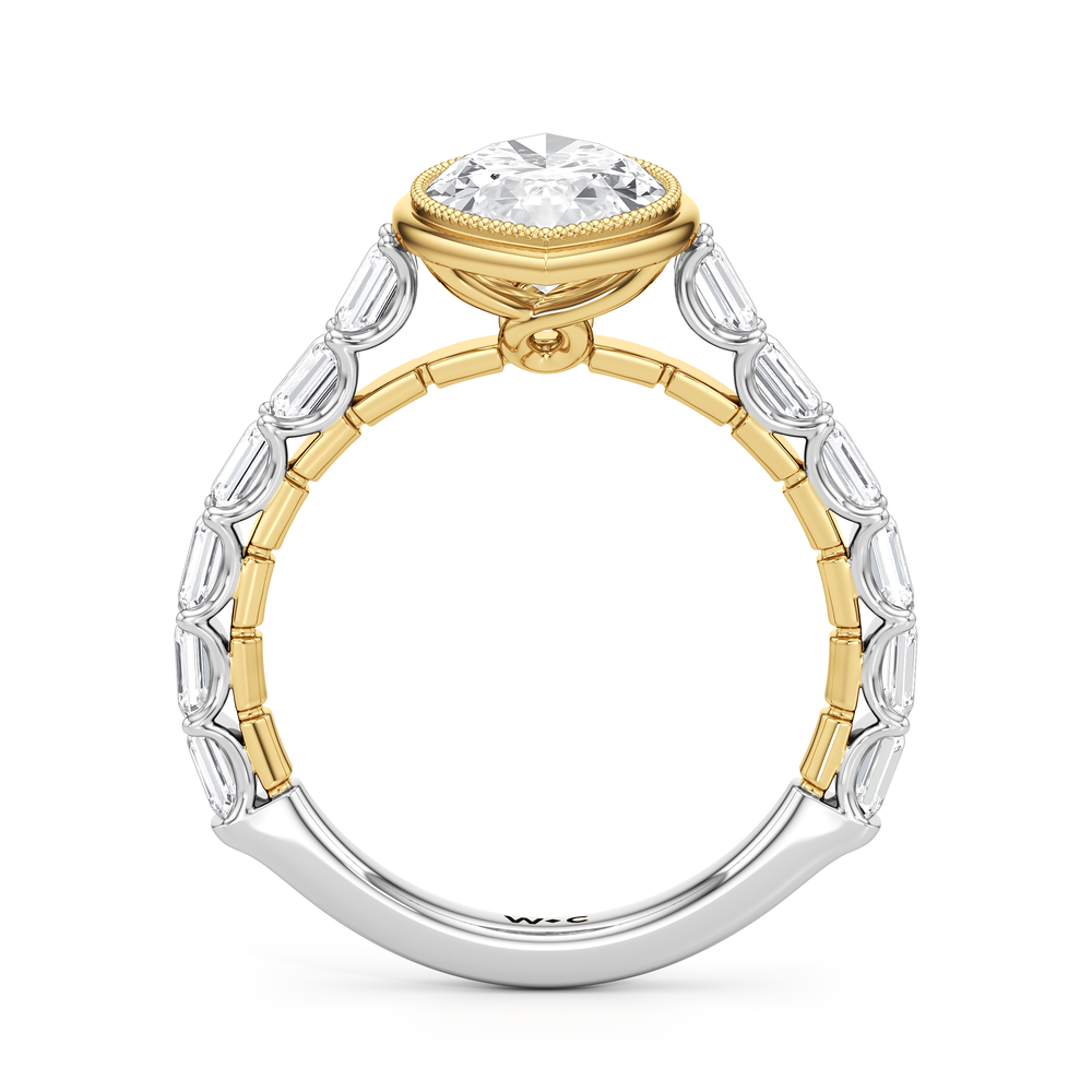 Marquise Cut The Ribbon Ring with Lab Grown Diamond in 14KT White & Yellow Gold view 5
