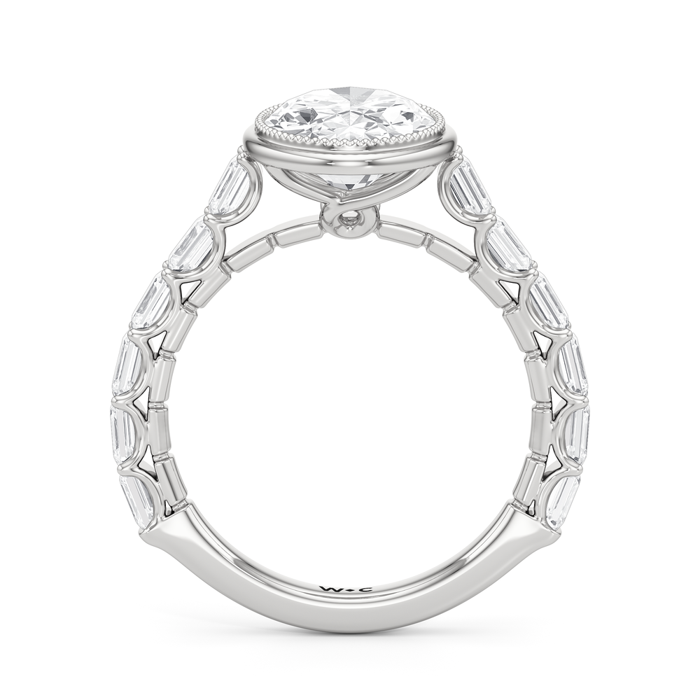 Oval Cut The Ribbon Ring with Lab Grown Diamond in 14KT Platinum view 5
