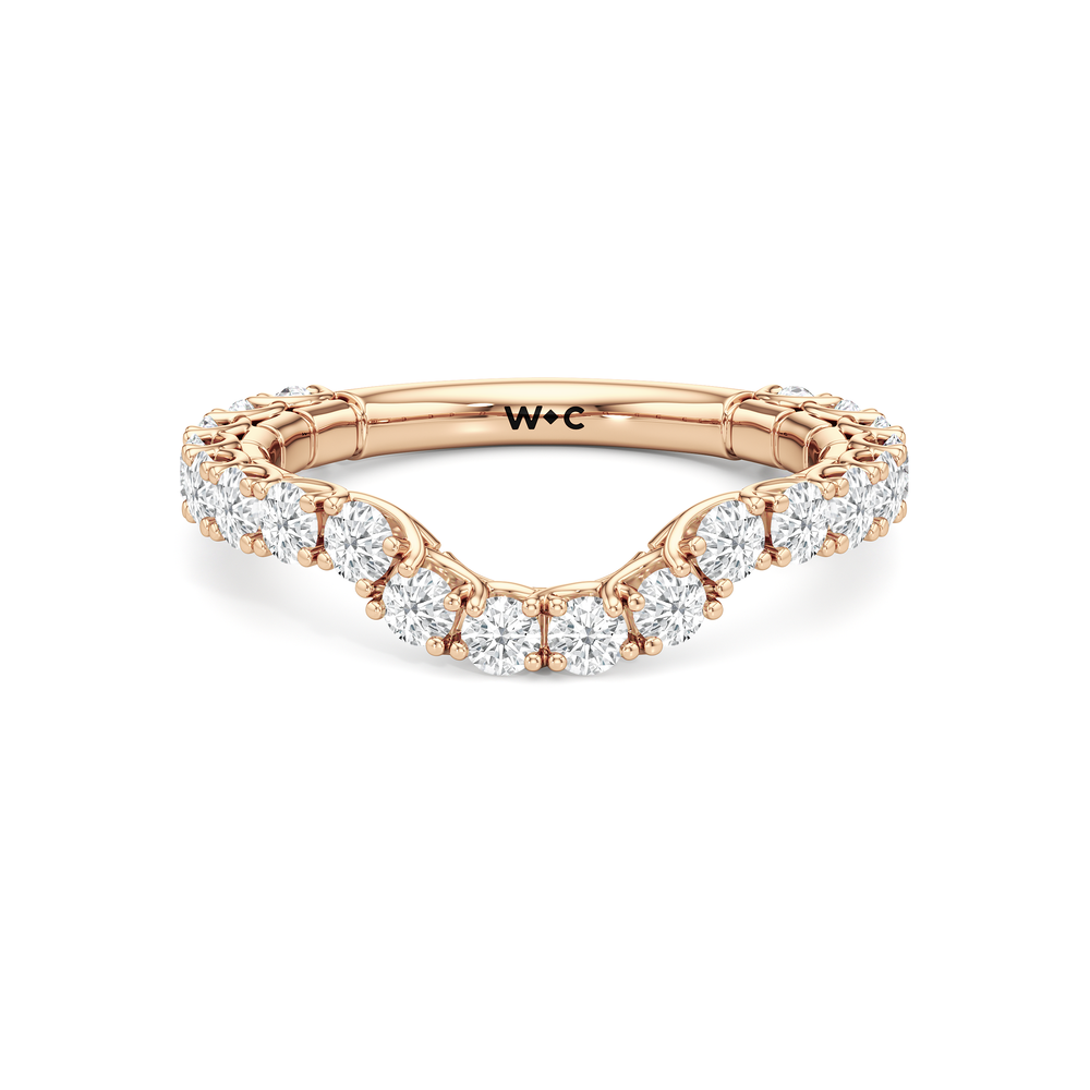 The Mercer Diamond Wedding Band with 18KT Rose Gold Cut Diamond in 14KT Rose Gold view 1
