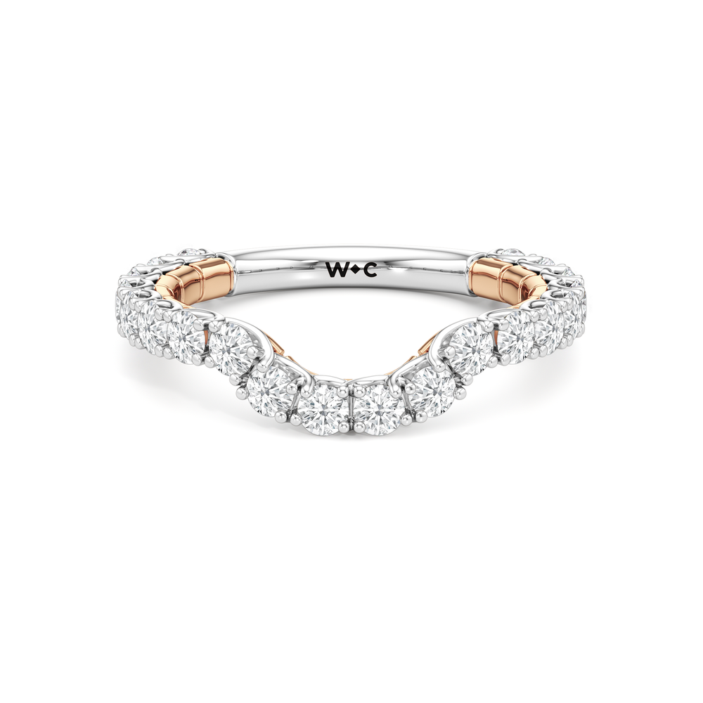 The Mercer Diamond Wedding Band with 18KT White & Rose Gold Cut Diamond in 14KT White & Rose Gold view 1
