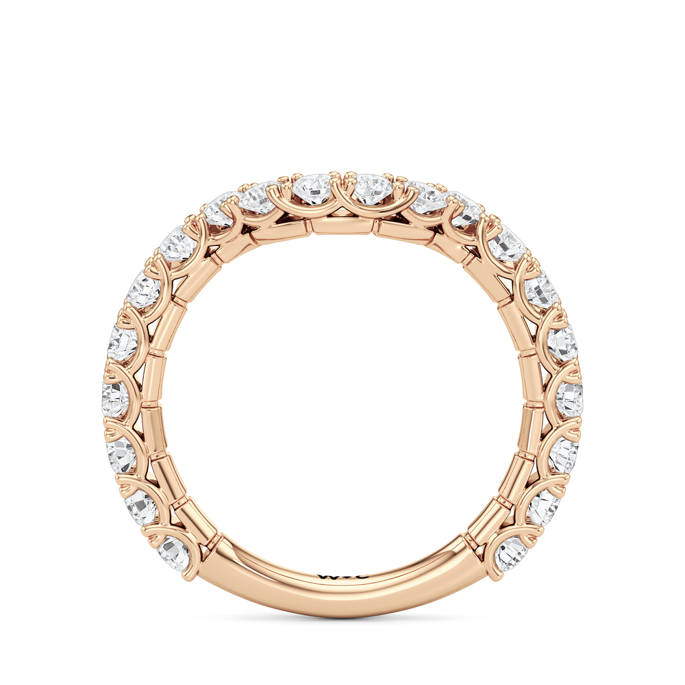 The Mercer Diamond Wedding Band with 18KT Rose Gold Cut Diamond in 14KT Rose Gold view 4
