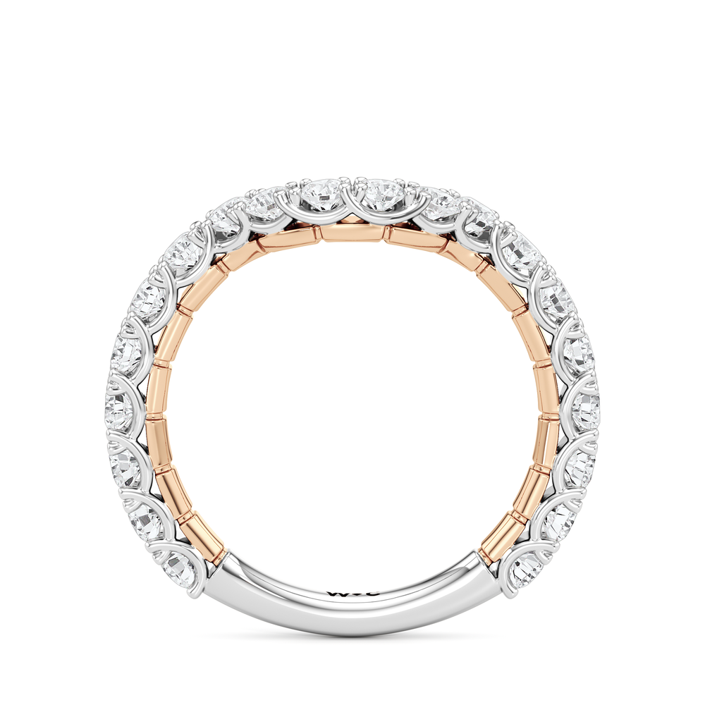 The Mercer Diamond Wedding Band with 18KT White & Rose Gold Cut Diamond in 14KT White & Rose Gold view 4

