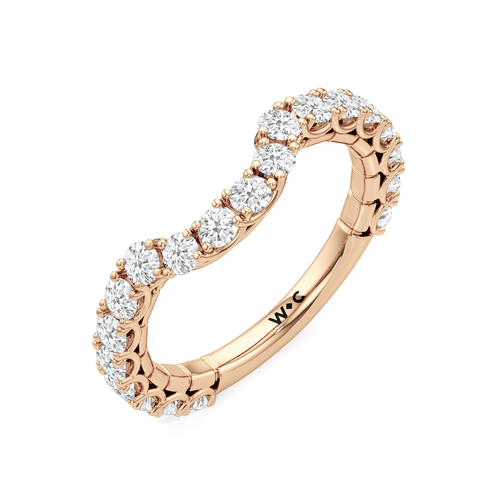 The Mercer Diamond Wedding Band with 18KT Rose Gold Cut Diamond in 14KT Rose Gold view 5
