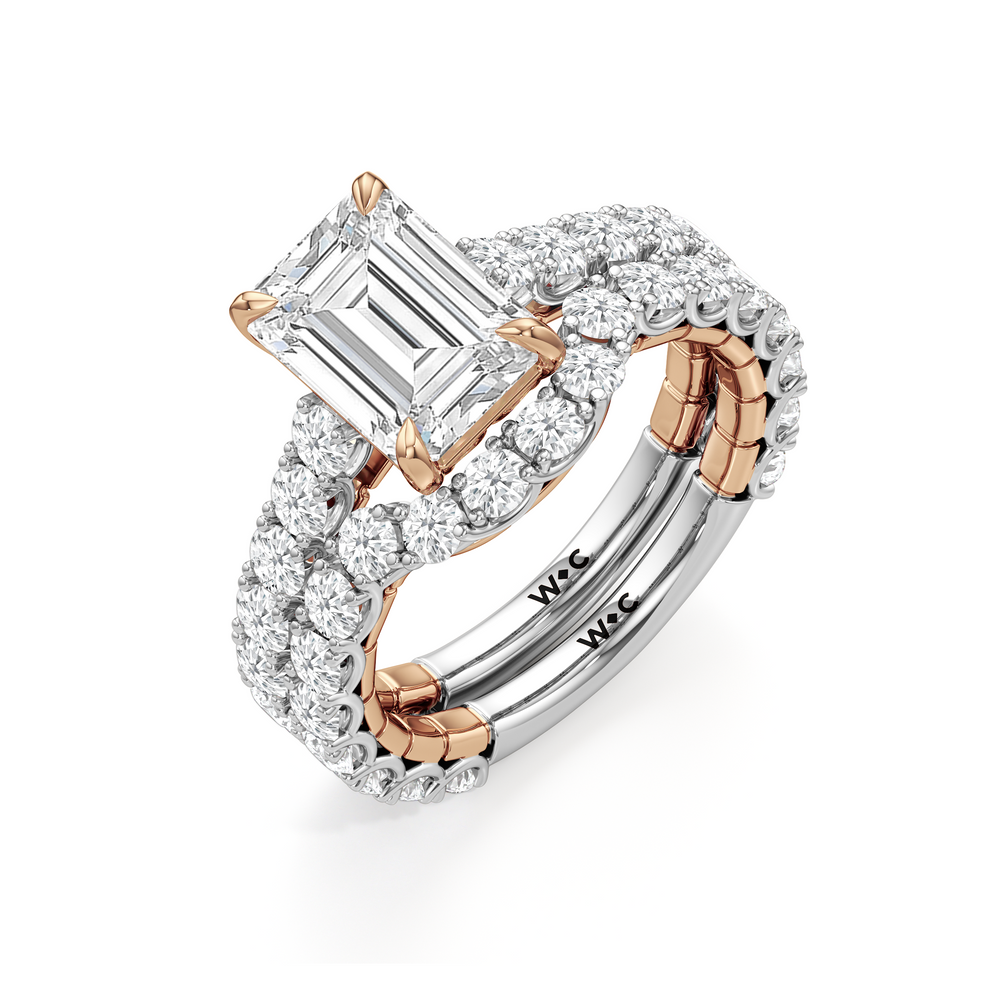 Oval Cut The Crest Ring with Lab Grown Diamond in 14KT White & Rose Gold view 7
