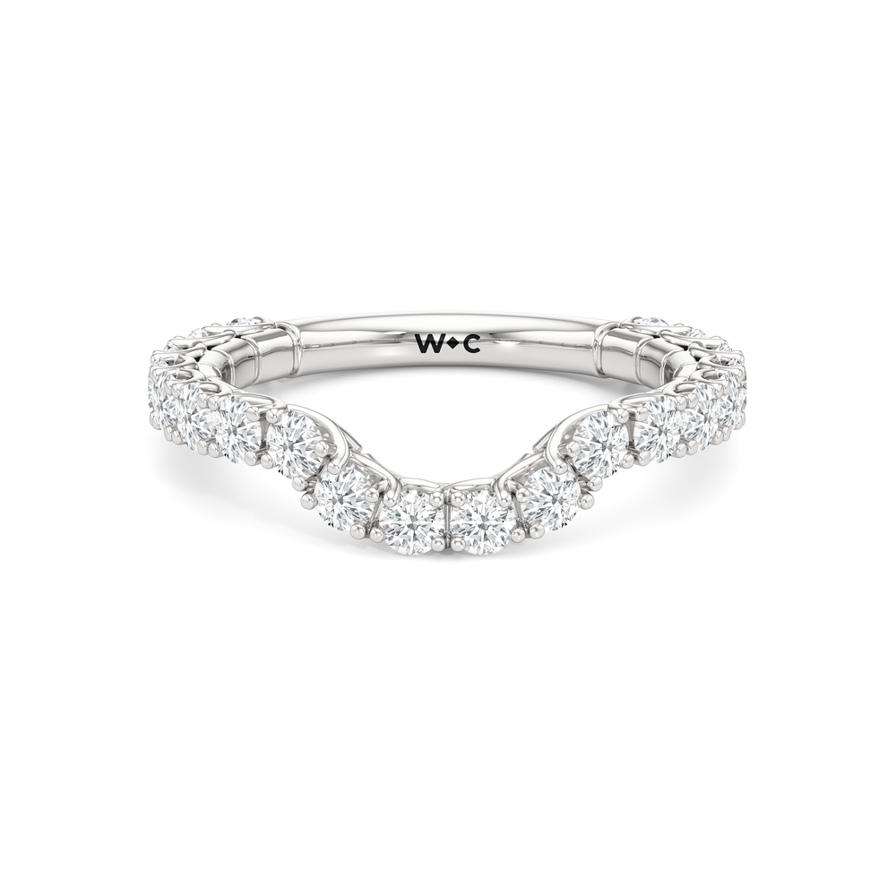 The Mercer Diamond Wedding Band with Platinum Cut Diamond in 14KT Platinum view 1
