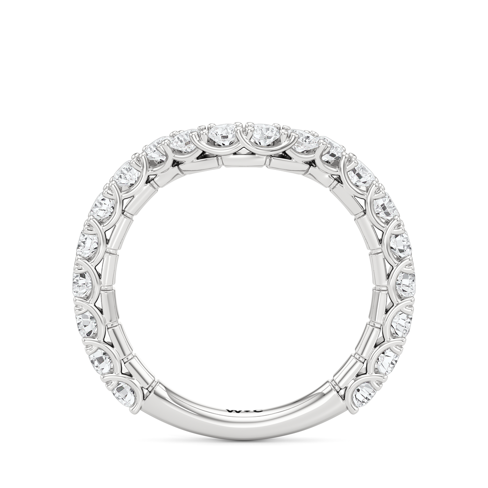 The Mercer Diamond Wedding Band with Platinum Cut Diamond in 14KT Platinum view 4
