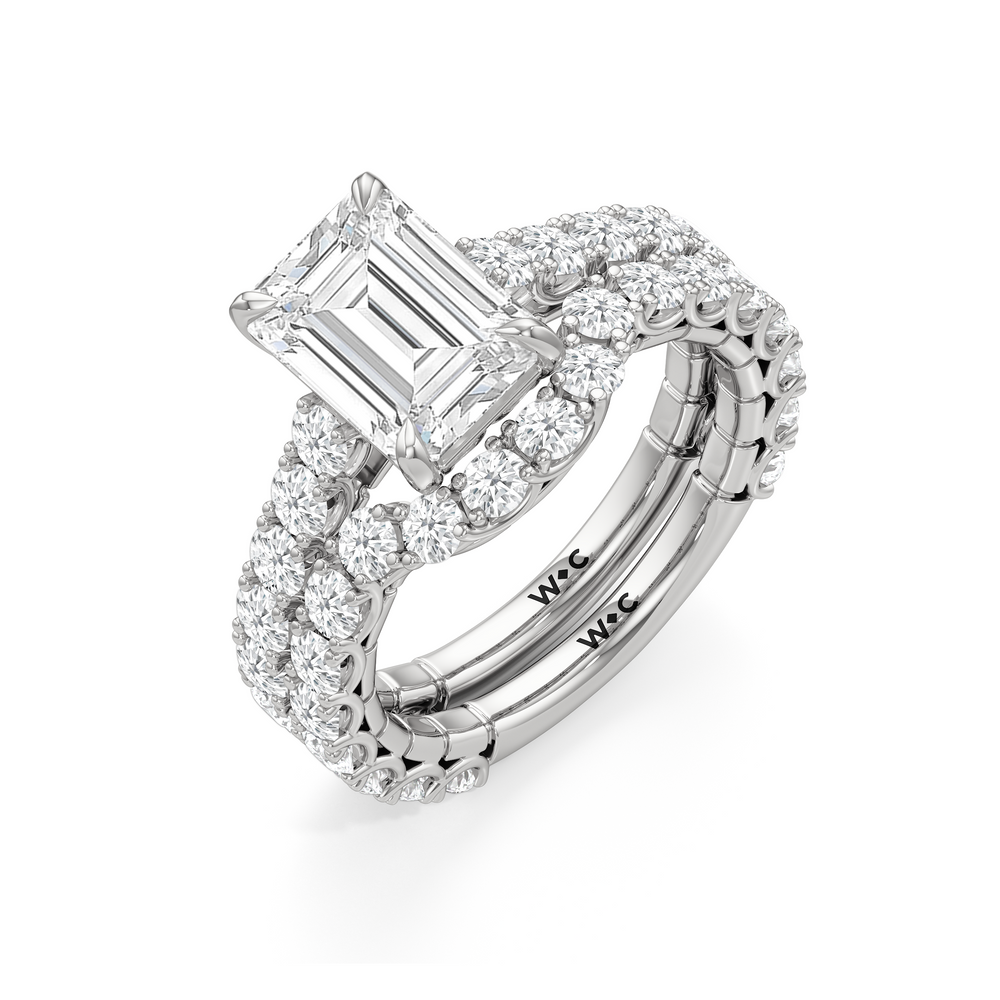 Round Cut The Crest Ring with Lab Grown Diamond in 14KT Platinum view 7
