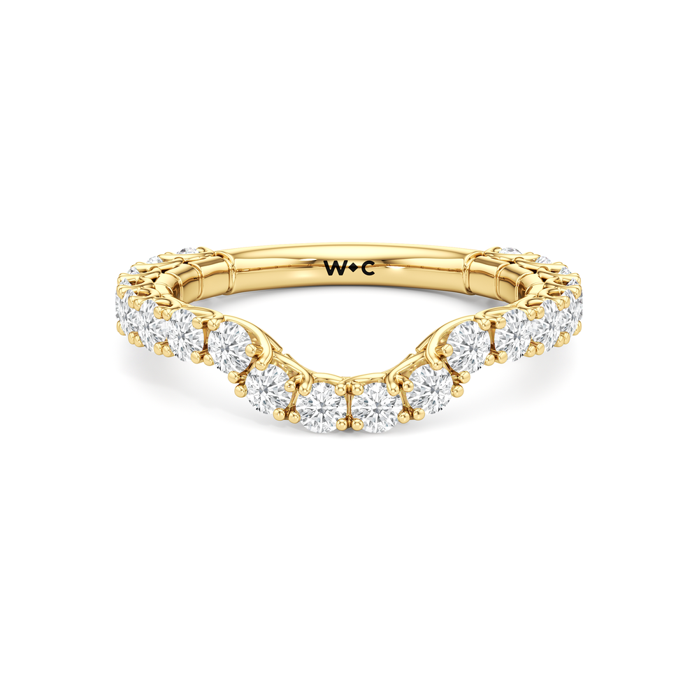 The Mercer Diamond Wedding Band with 18KT Yellow Gold Cut Diamond in 14KT Yellow Gold view 1
