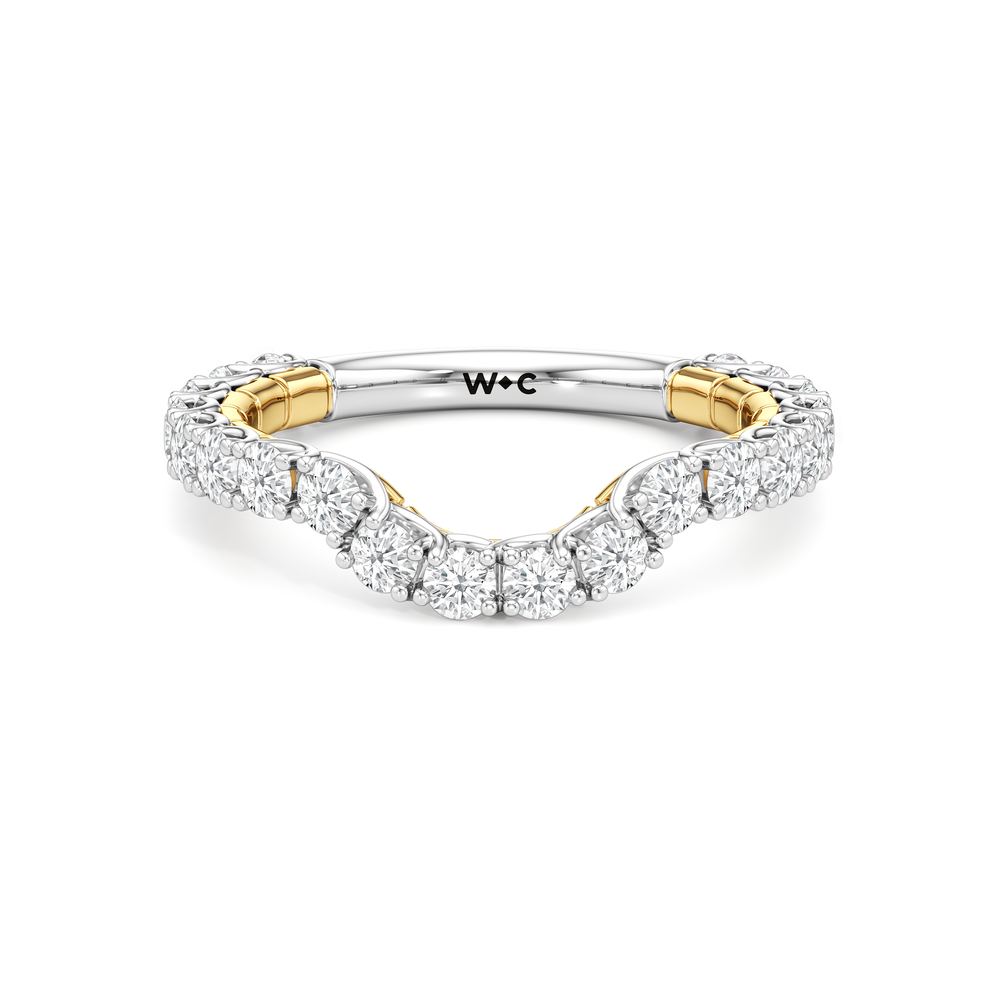 The Mercer Diamond Wedding Band with 18KT White & Yellow Gold Cut Diamond in 14KT White & Yellow Gold view 1
